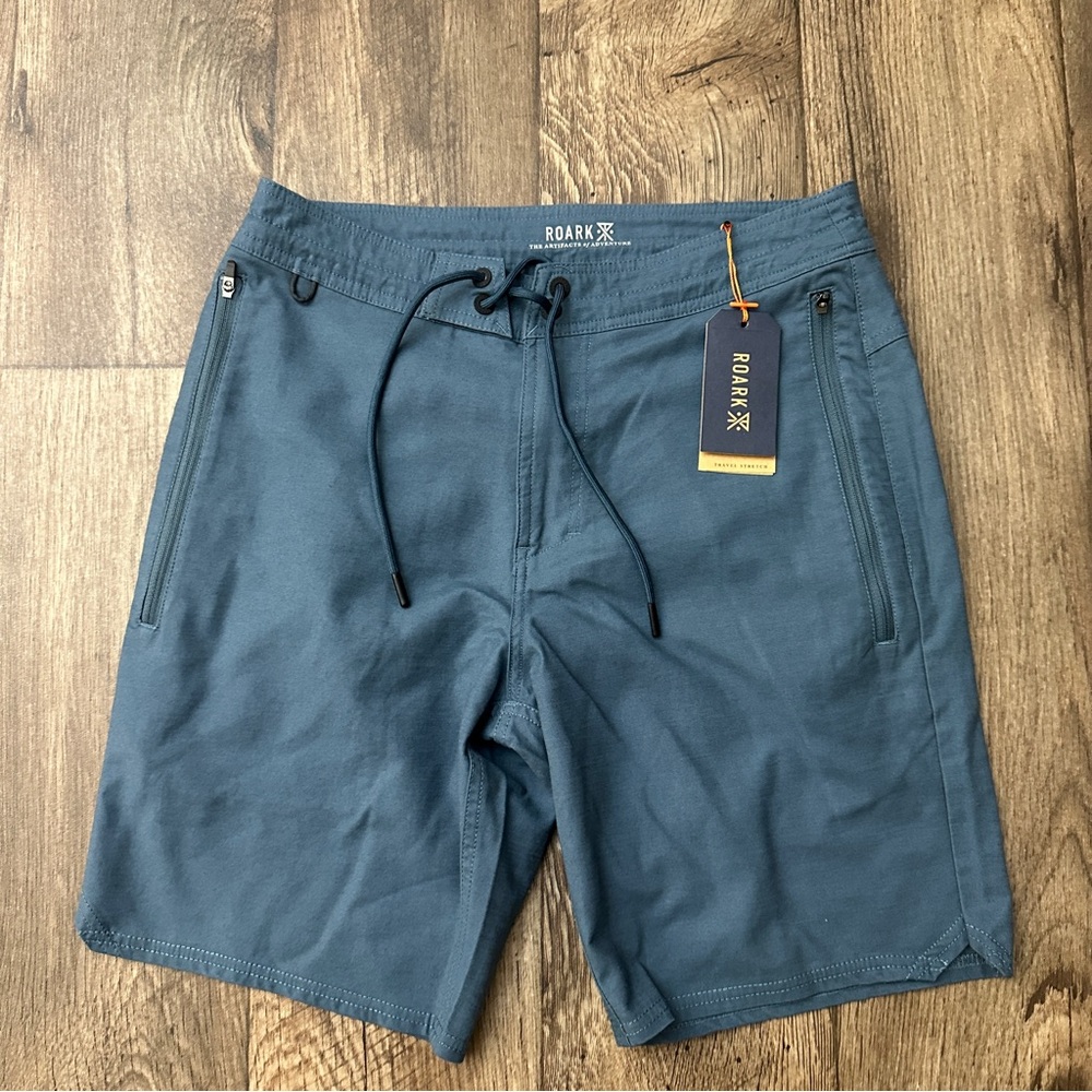 Roark Layover 2.0 Cotton Blend Shorts Mens Size 28 Blue